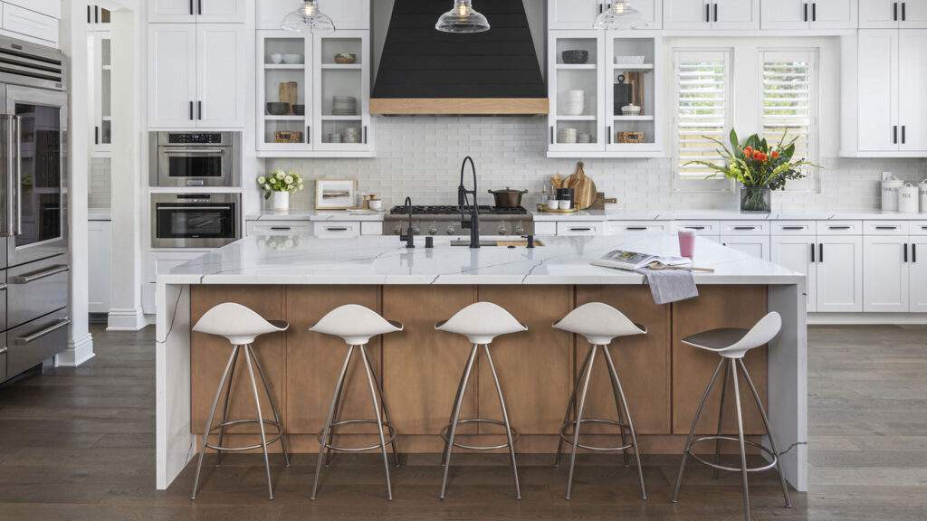 Kitchen island online with hidden stools